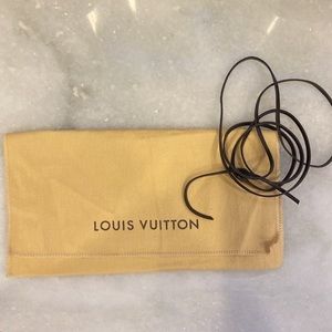 LV Louis Vuitton wallet dustbag (from vernis zippy) + optional leather tie